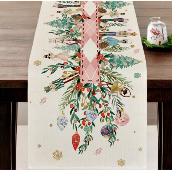 Nutcracker Table Runner Christmas Decor Holiday Decoration 72" Decorative Cloth - Picture 2 of 6